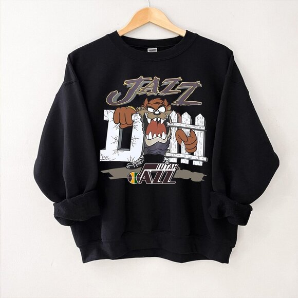 Looney Tunes NBA Utah Jazz Tazmanian Devil sweatshirt shirt retro robertpalmq13 - Picture 1 of 2
